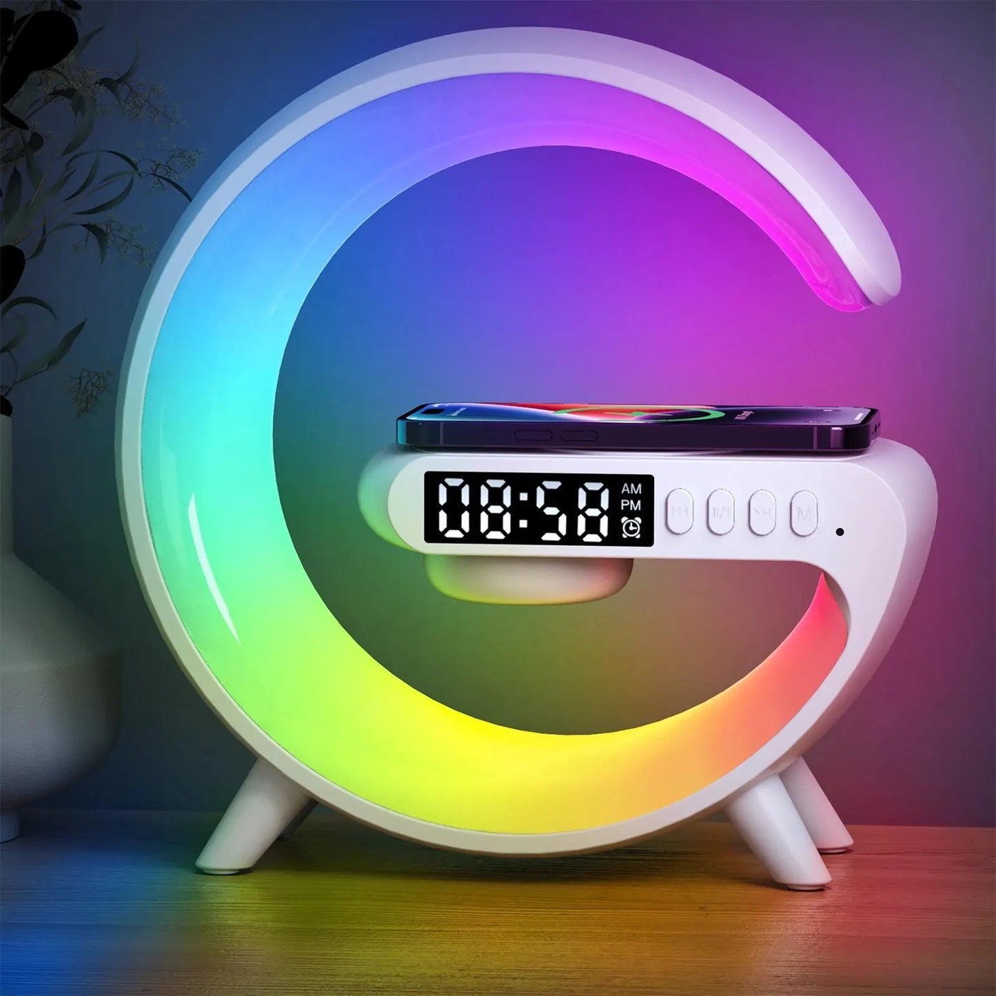 Smart LED Light with 15W Wireless Charging Speaker